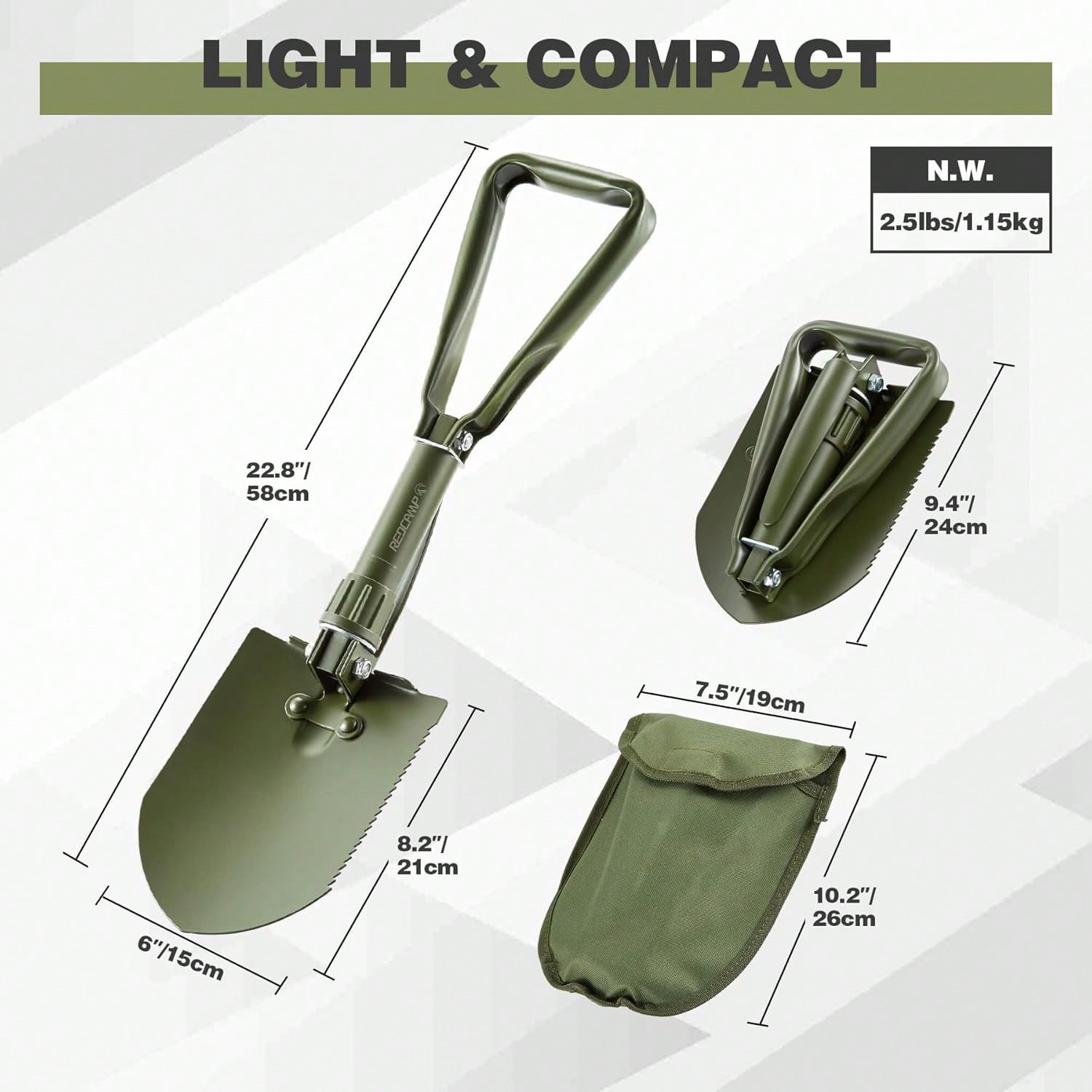 Pala da campeggio pieghevole d - Gardening Tools Green recensione e prezzo